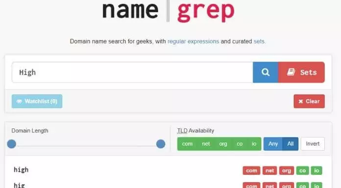 Name grep