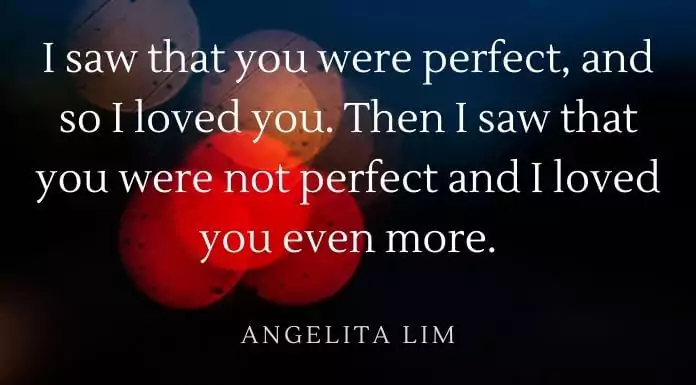 I saw that you were perfect