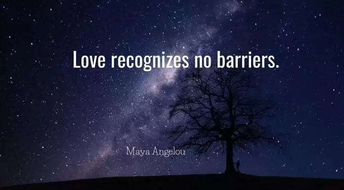 Love recognizes no barriers. Maya Angelou