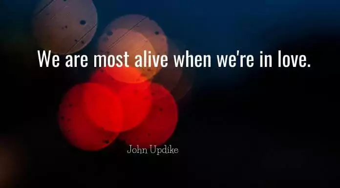 We are most alive when were in love.