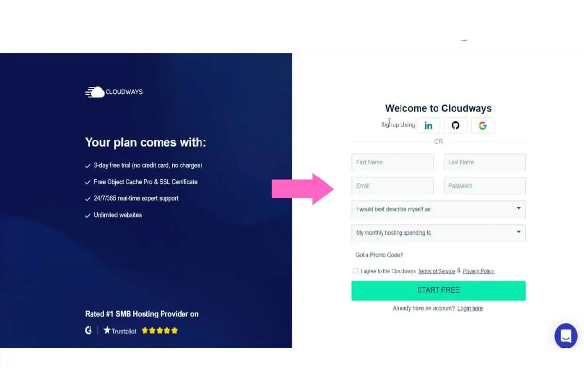 Create an Account with Cloudways